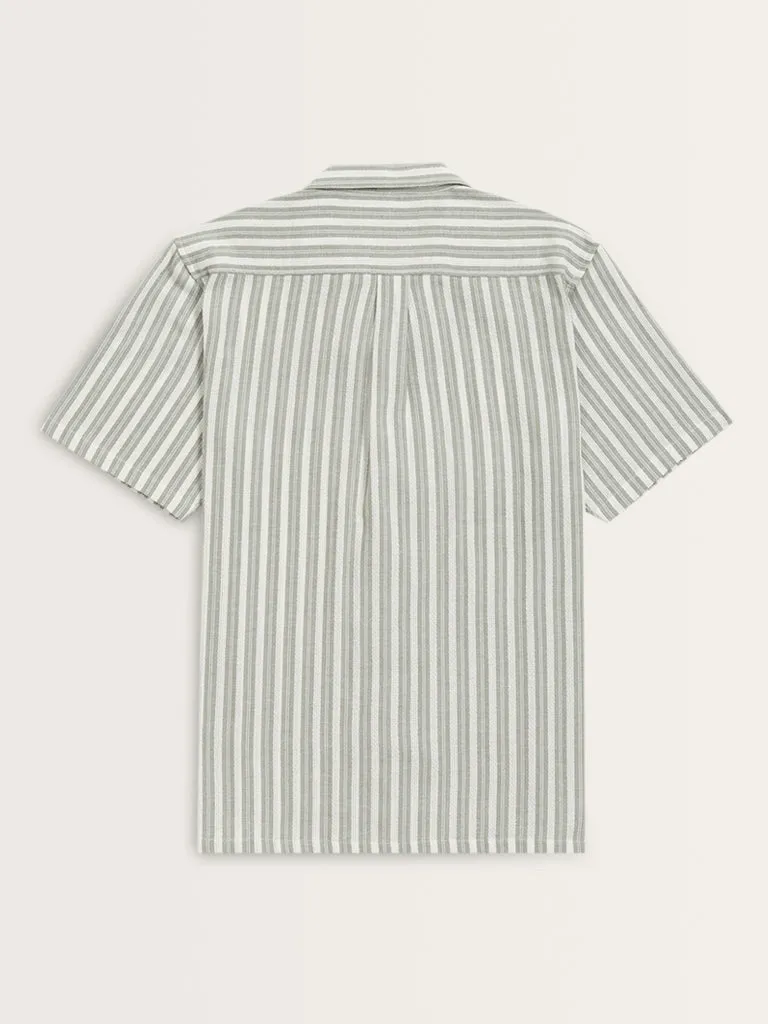 ETA Sage Striped Relaxed-Fit Cotton Shirt