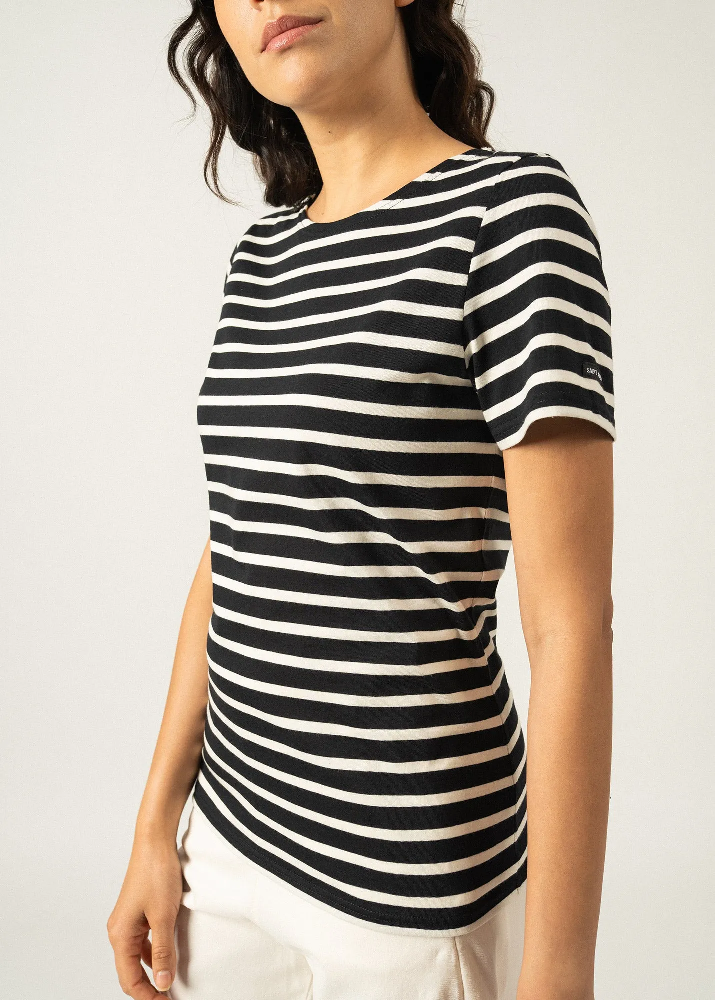 Etrille short sleeve striped sailor shirt - regular fit, in light cotton (NOIR/ECRU)