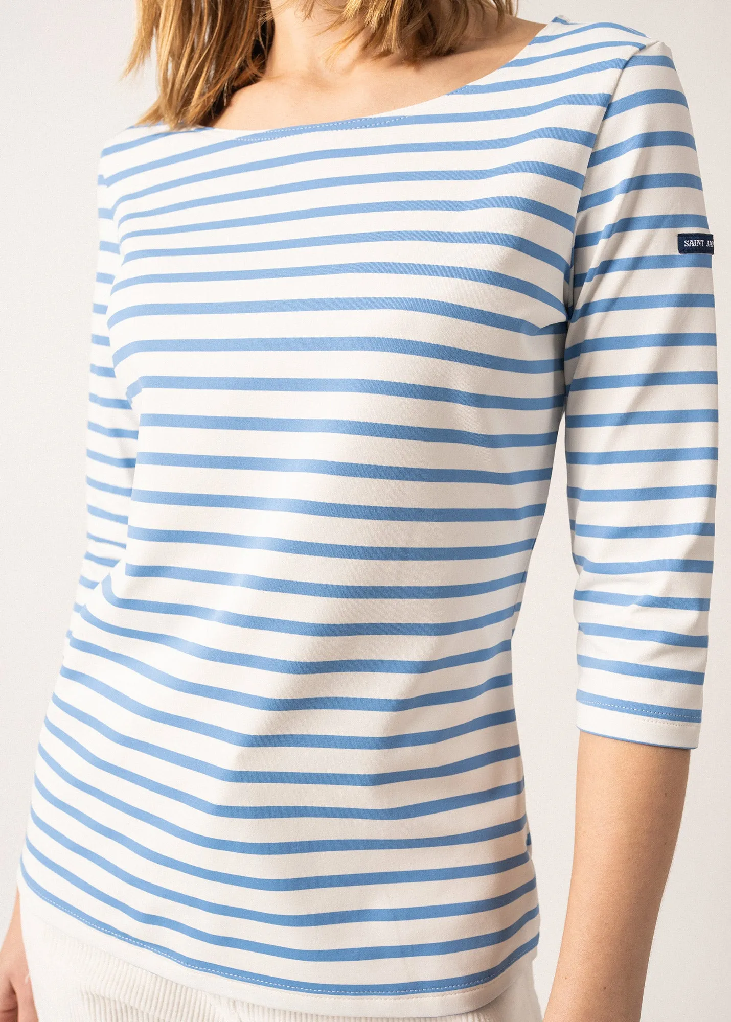 Garde Côte anti-UV striped sailor shirt - 3/4 length sleeves, in recycled jersey (ECUME/OXYGENE)