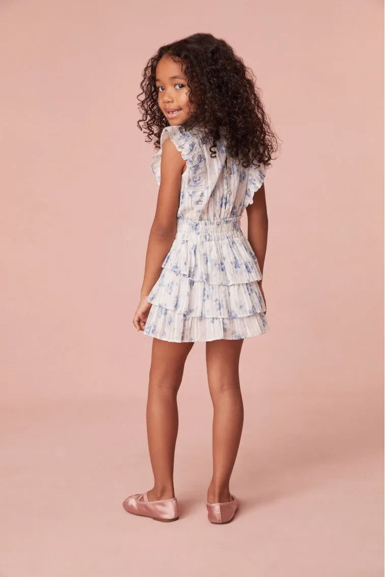 Girls Ruffle Blue Decker Dress