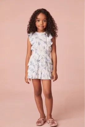 Girls Ruffle Blue Decker Dress