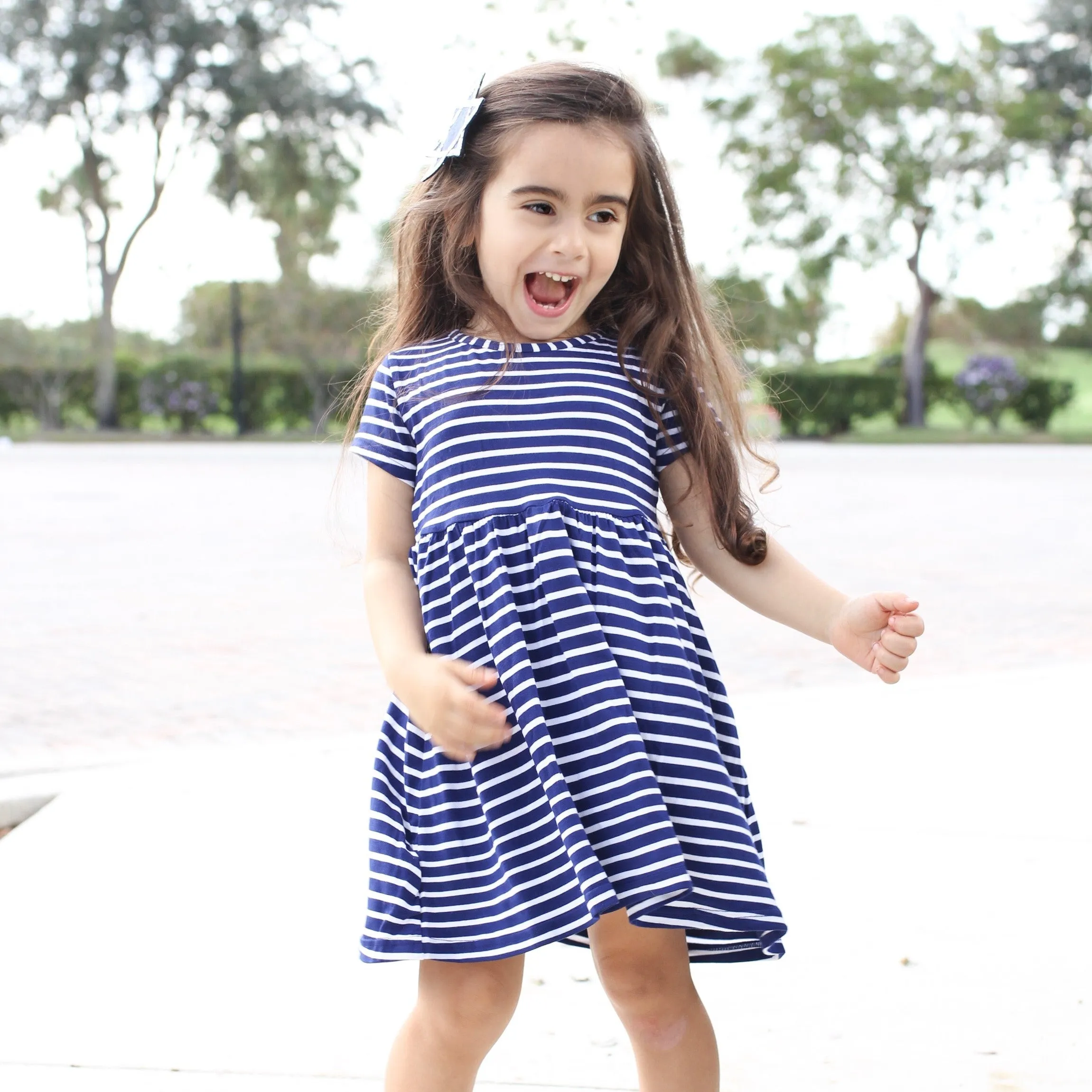 Girls Short Sleeve Swing Dress