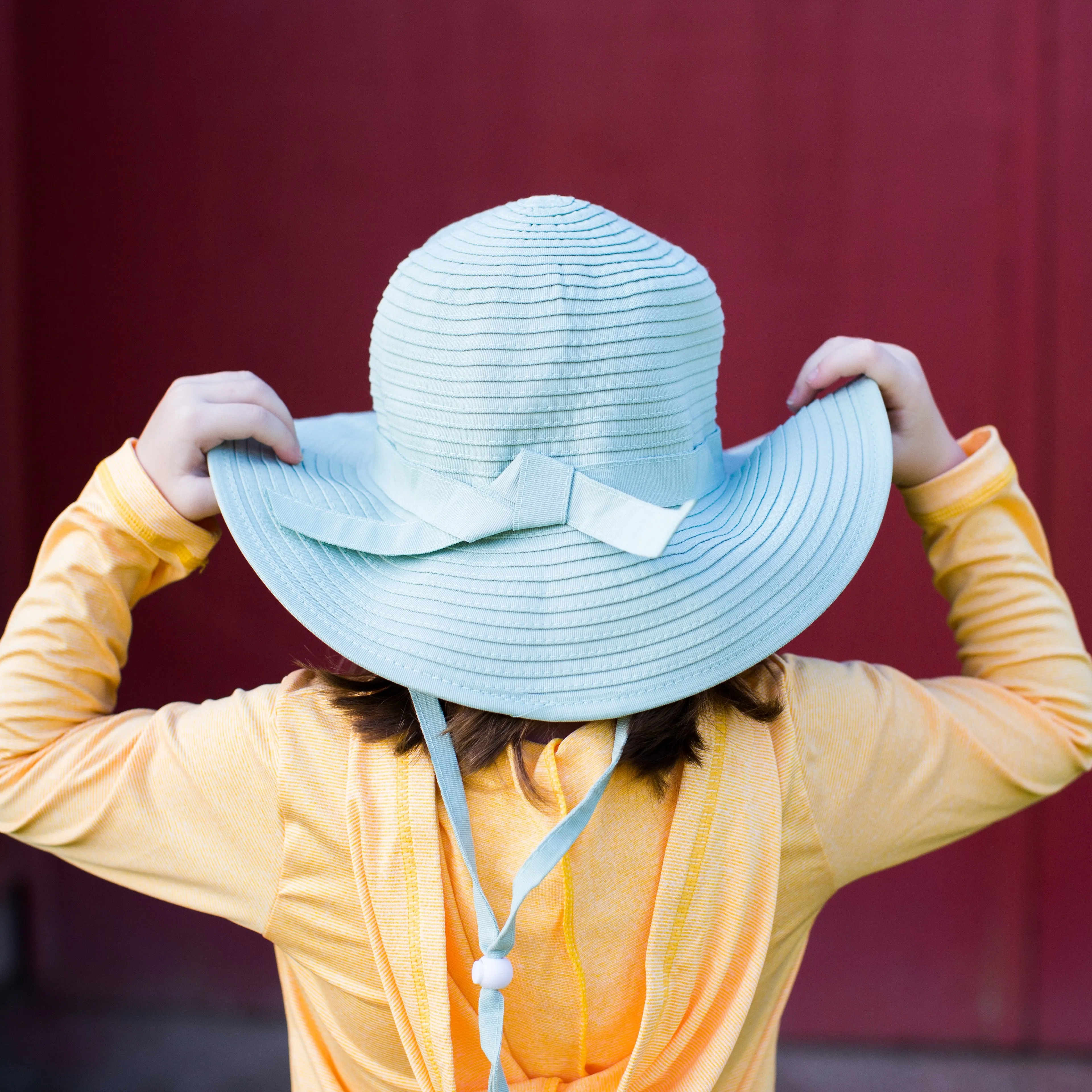 Girls Wide Brim Sun Hat - Mint