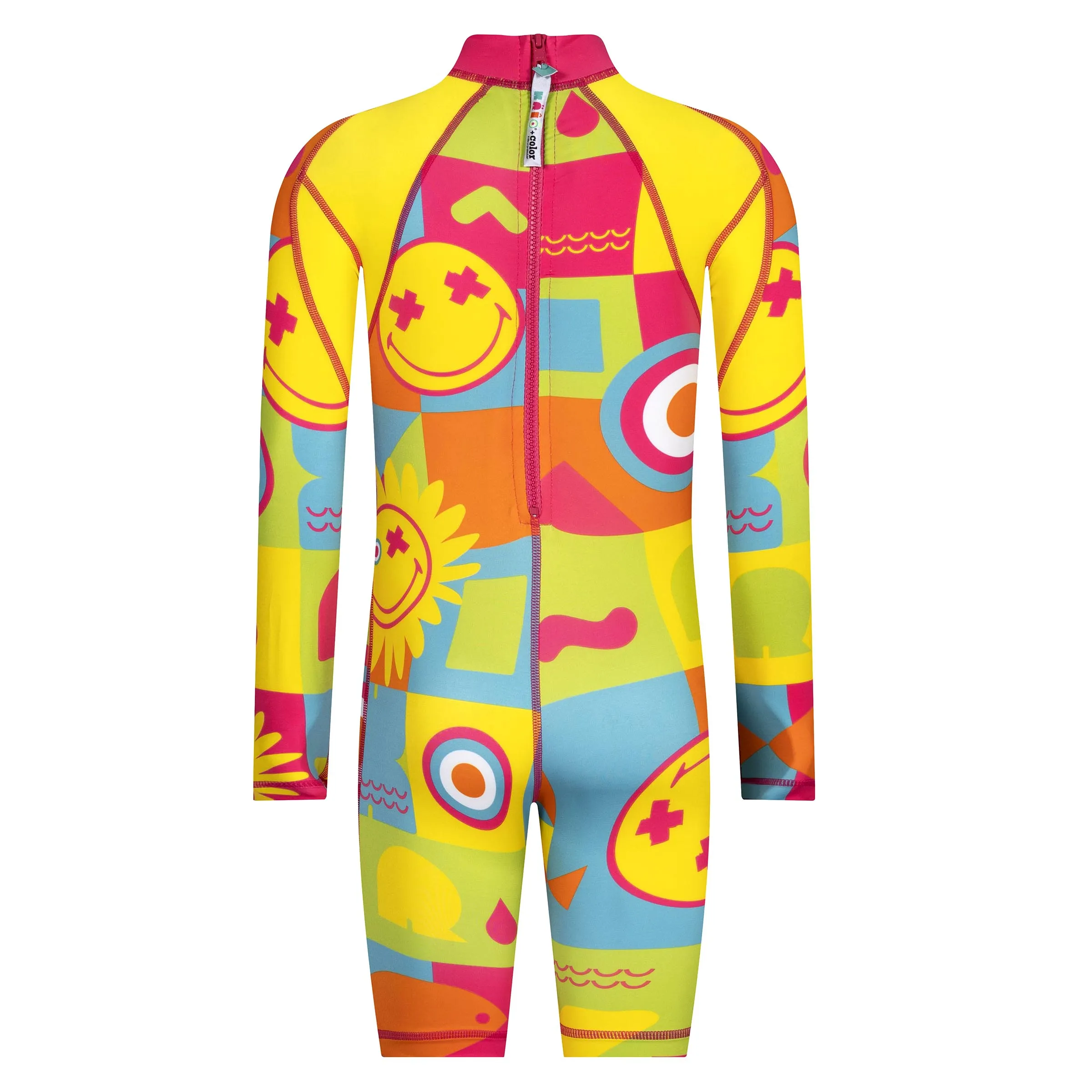 Happy Face Girls Long Sleeve Sunsuit