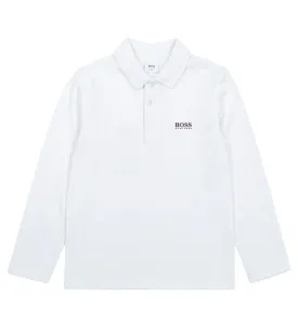 Hugo Boss Kids LS POLO WITH LOGO CEREMONY MINI ME WHITE J25L83-10B