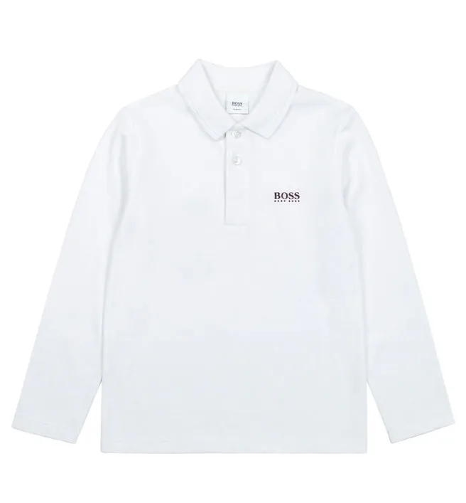 Hugo Boss Kids LS POLO WITH LOGO CEREMONY MINI ME WHITE J25L83-10B