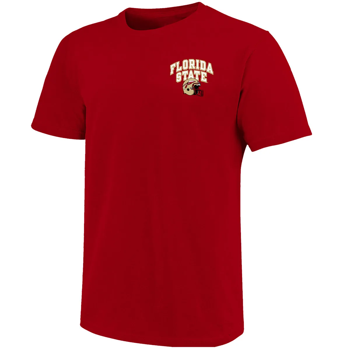 Image One Adult/Unisex Vault Florida State Helmet National Champs Design Short Sleeve T-shirt - Cardinal