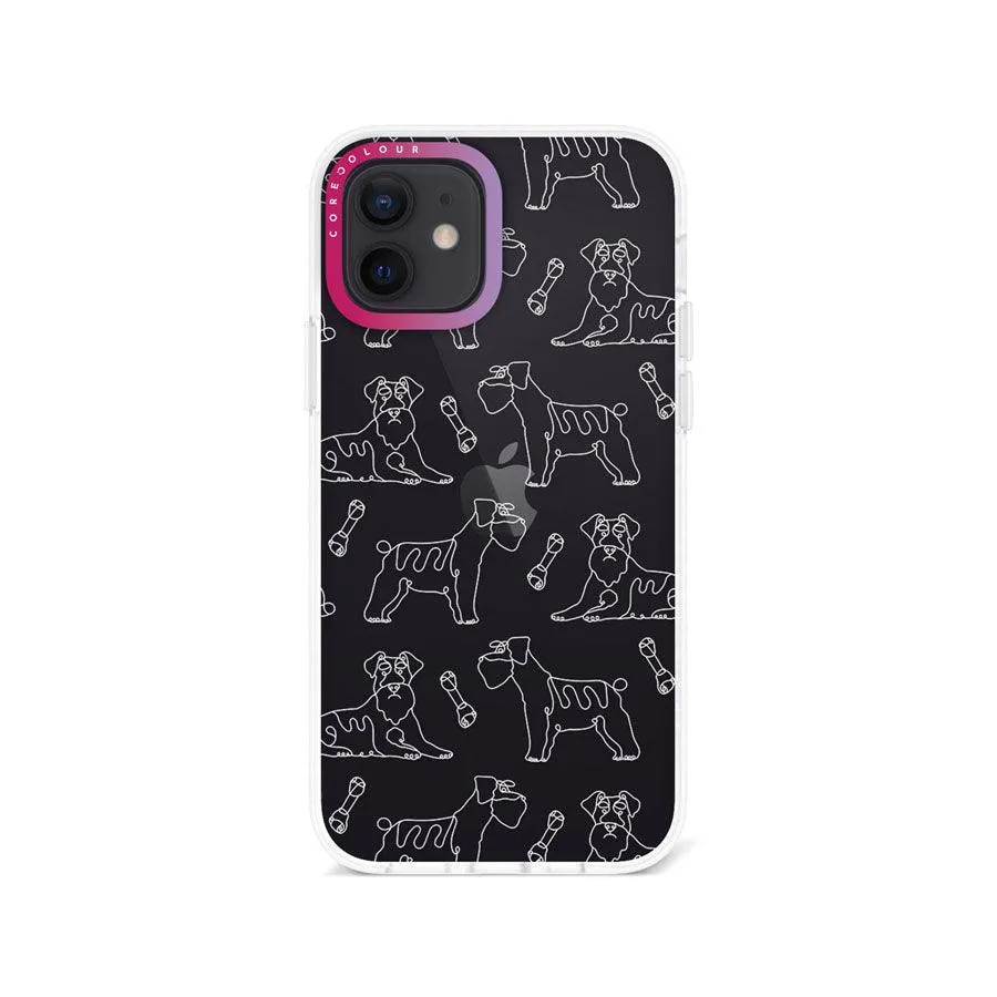 iPhone 12 Schnauzer Minimal Line Phone Case