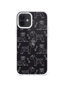 iPhone 12 Schnauzer Minimal Line Phone Case