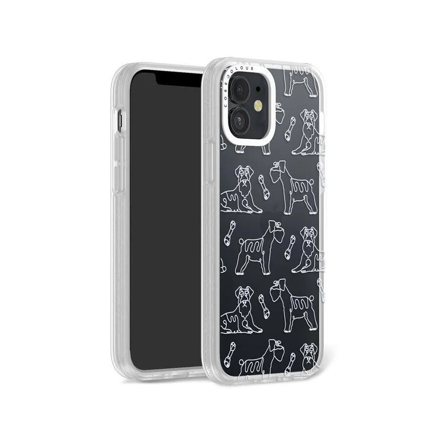 iPhone 12 Schnauzer Minimal Line Phone Case