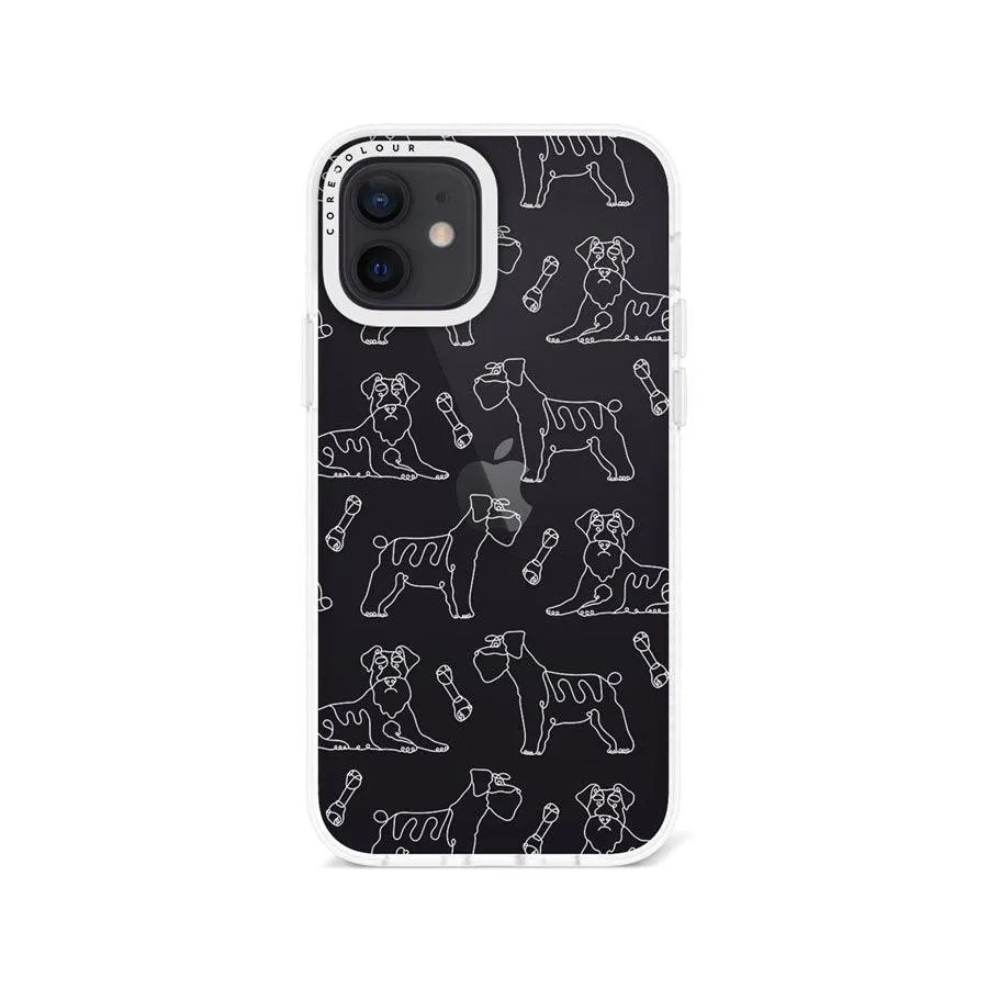 iPhone 12 Schnauzer Minimal Line Phone Case