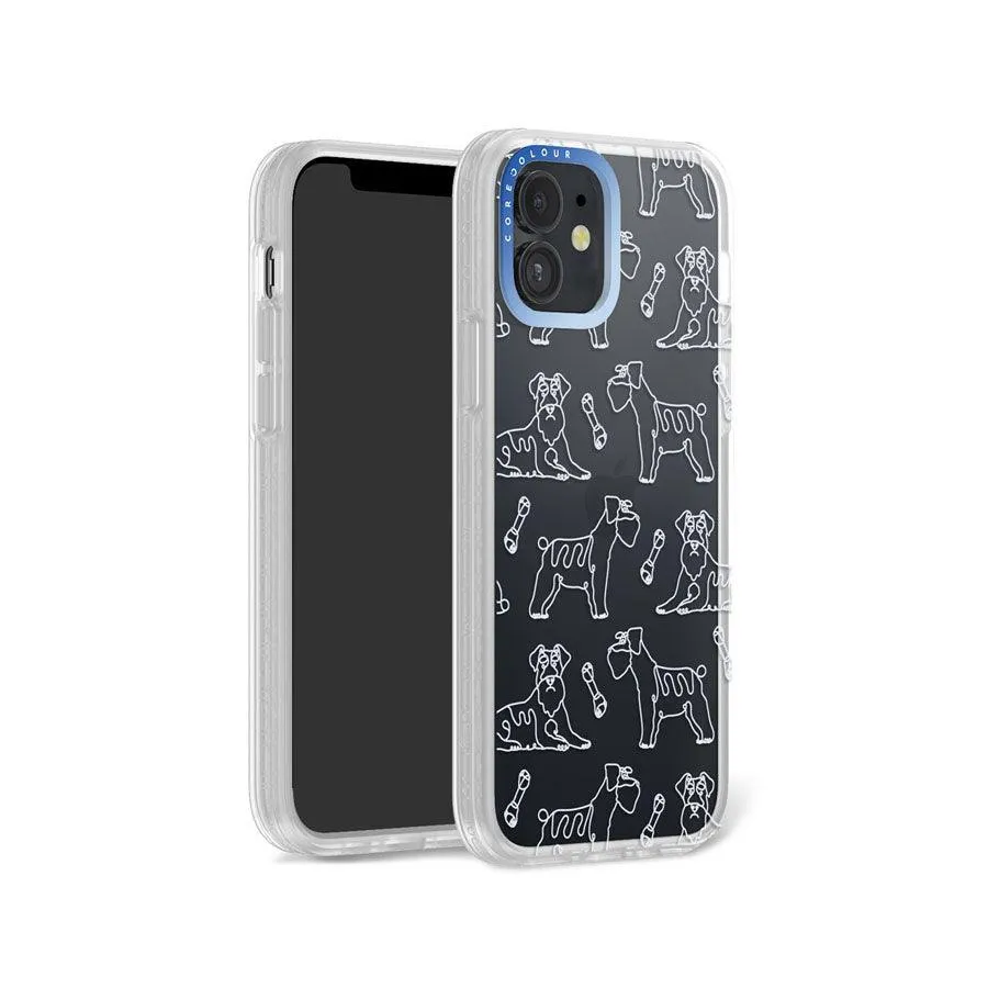 iPhone 12 Schnauzer Minimal Line Phone Case