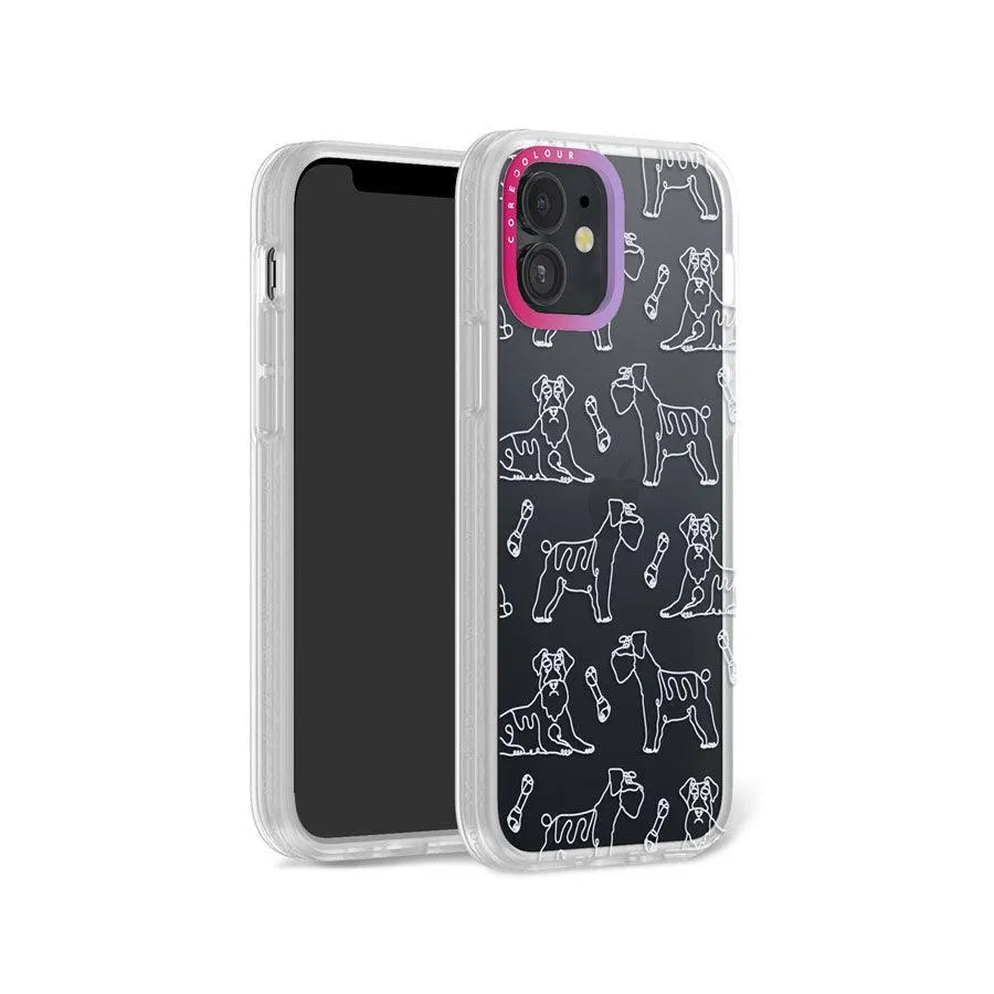 iPhone 12 Schnauzer Minimal Line Phone Case