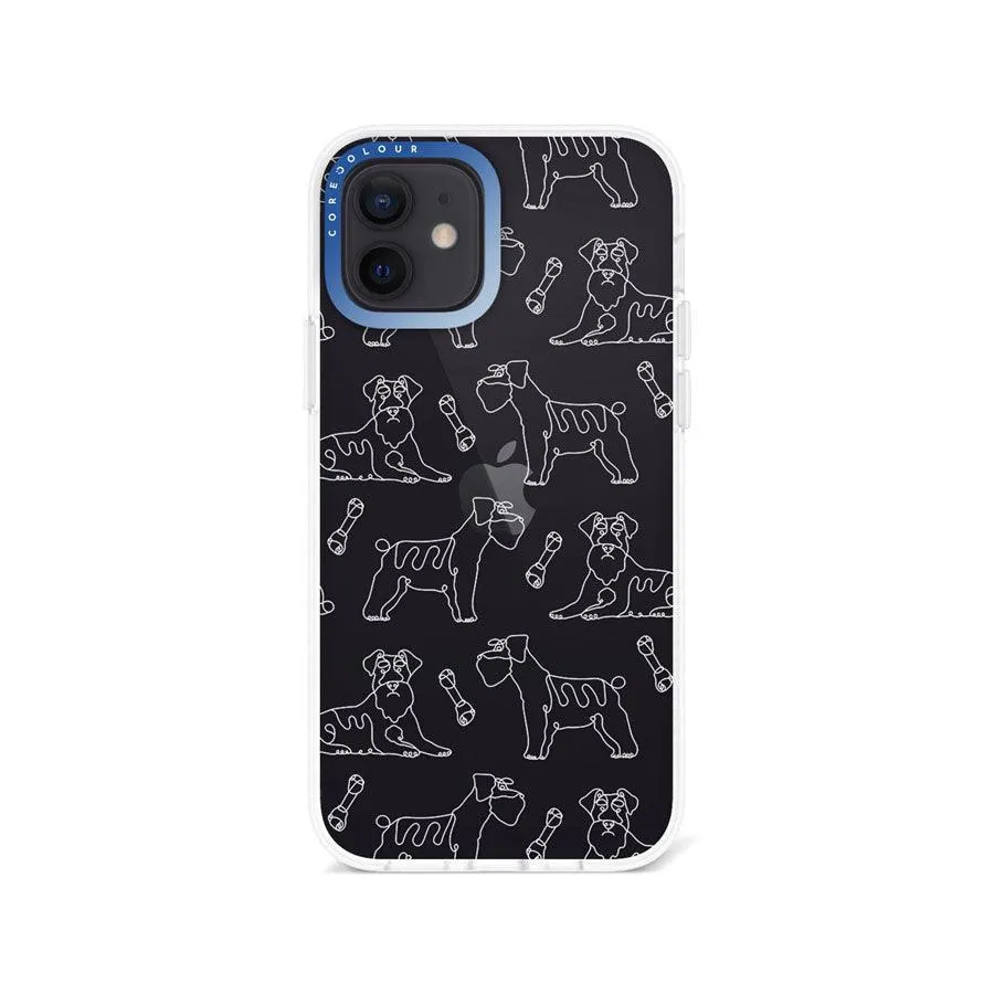 iPhone 12 Schnauzer Minimal Line Phone Case