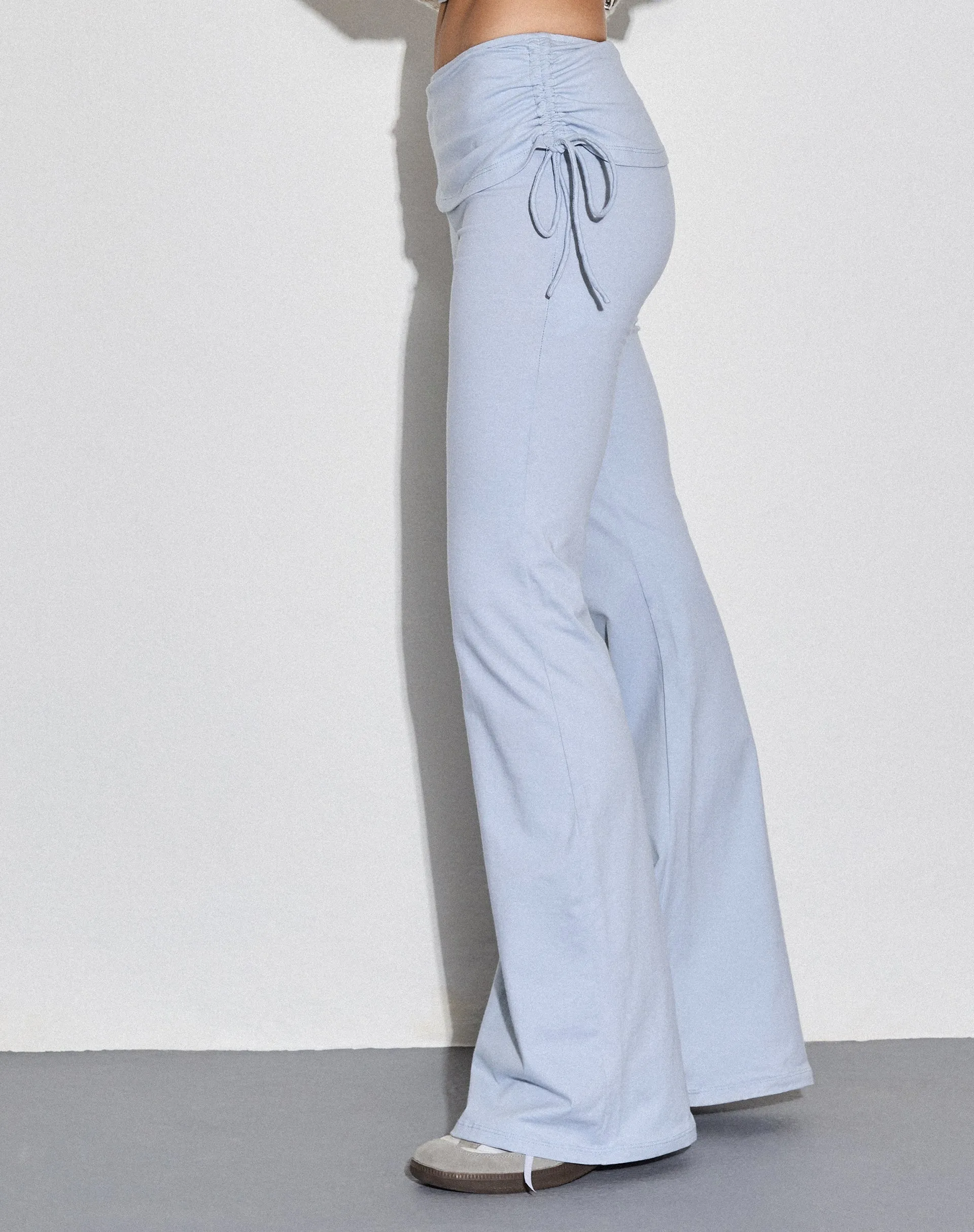 Jacie Flare Trouser with Overskirt in Baby Blue