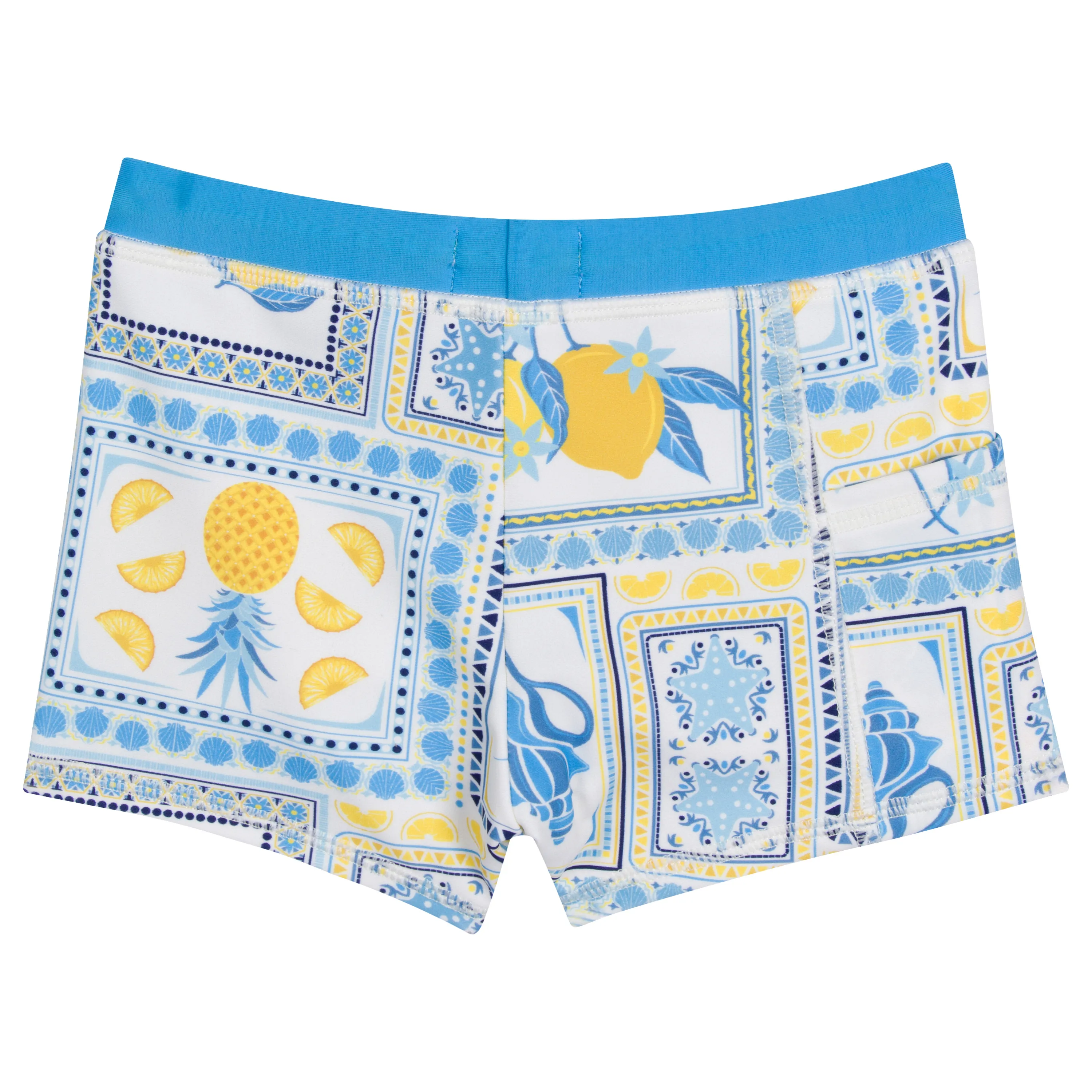 Kids Euro Swim Shorties | "Mediterranean Lemons"