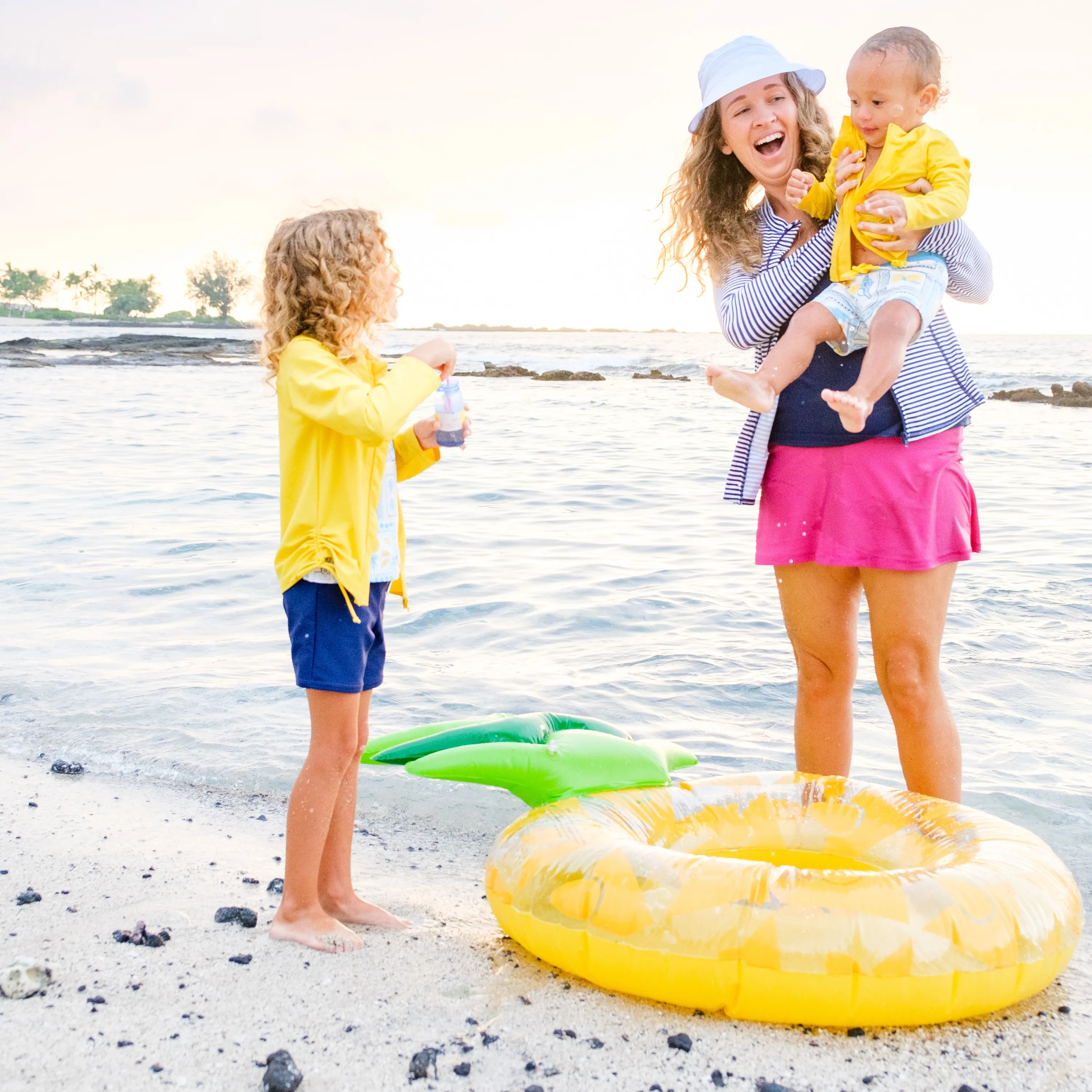 Kids Euro Swim Shorties | "Mediterranean Lemons"