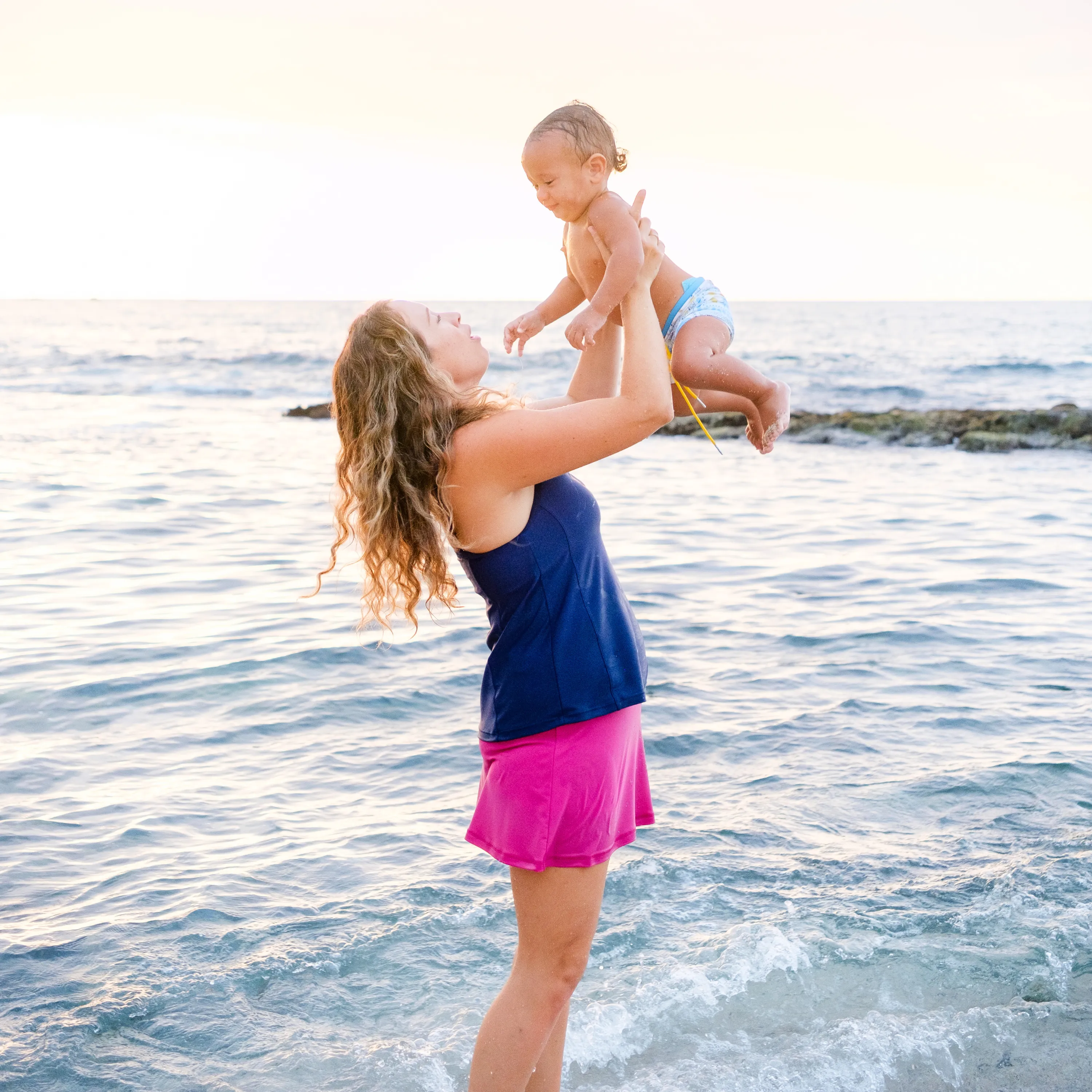 Kids Euro Swim Shorties | "Mediterranean Lemons"