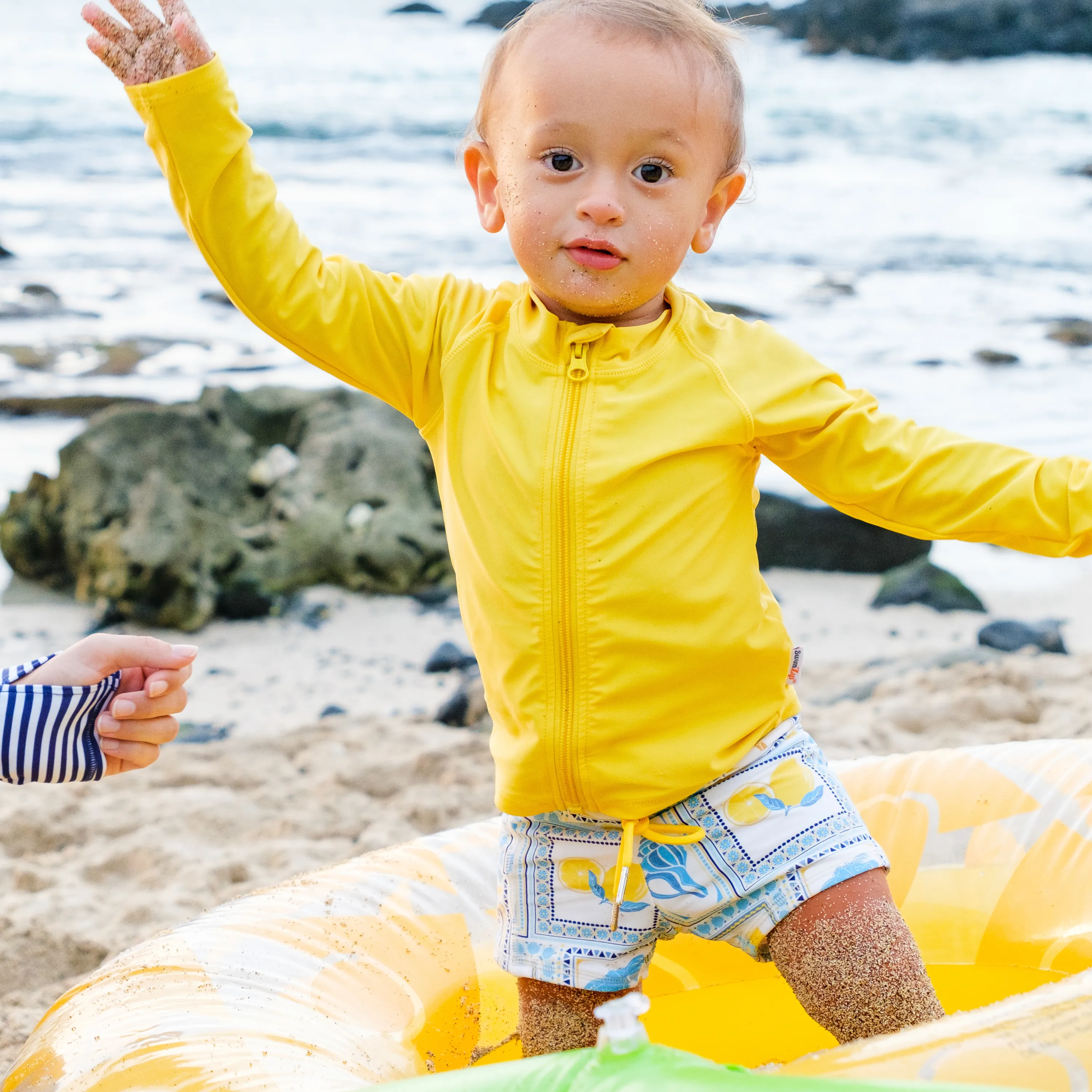 Kids Euro Swim Shorties | "Mediterranean Lemons"