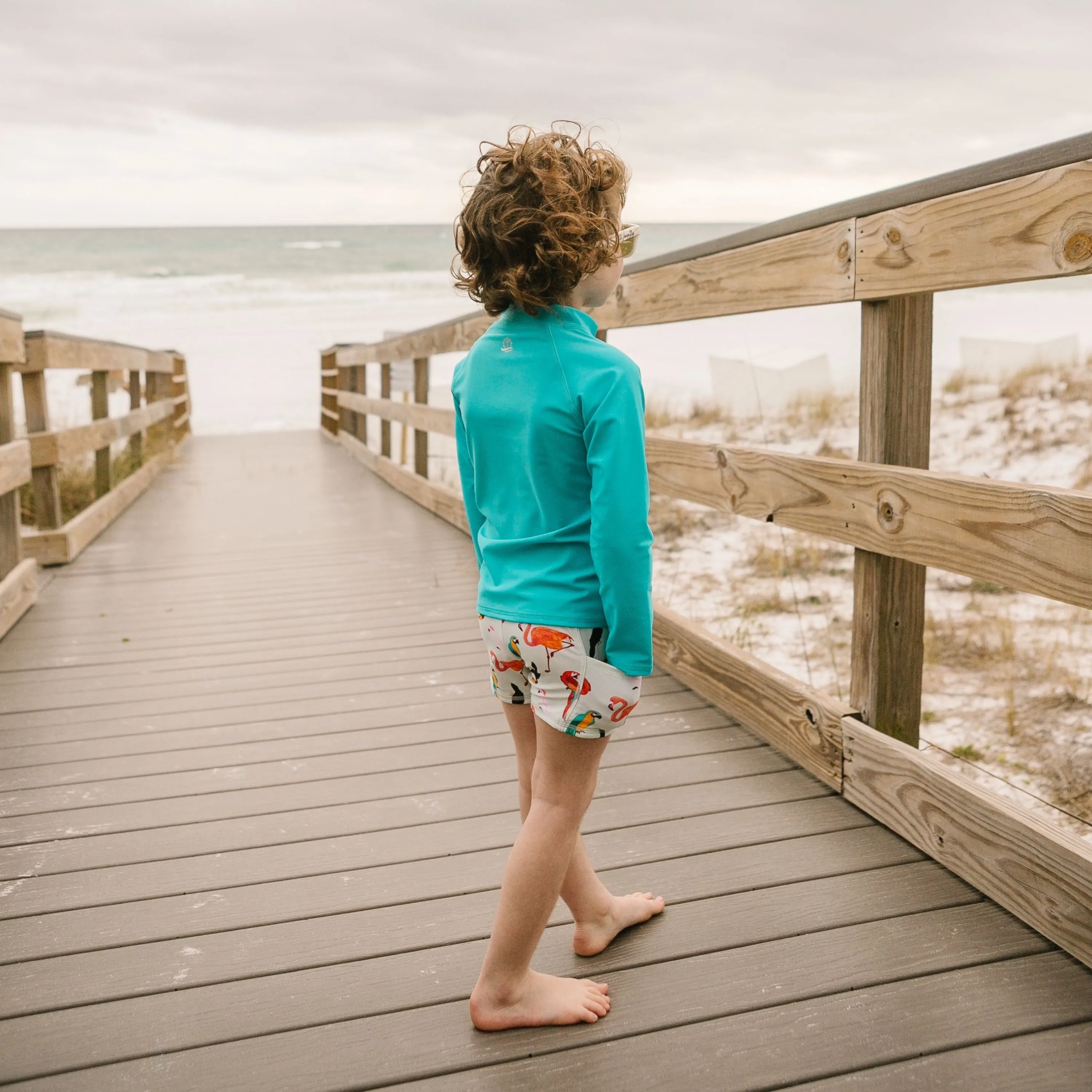 Kids Euro Swim Shorties | "Tropical Birds"