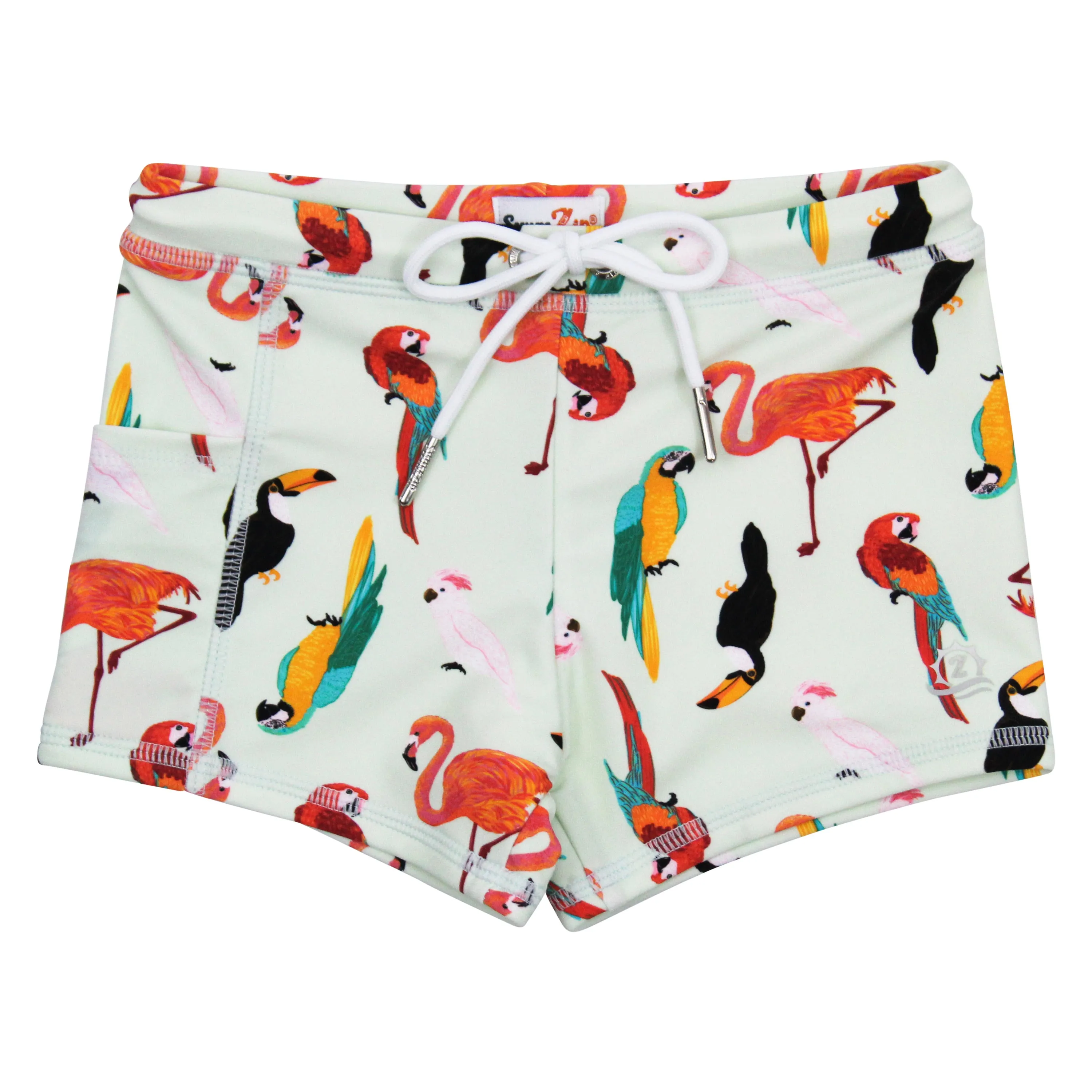 Kids Euro Swim Shorties | "Tropical Birds"