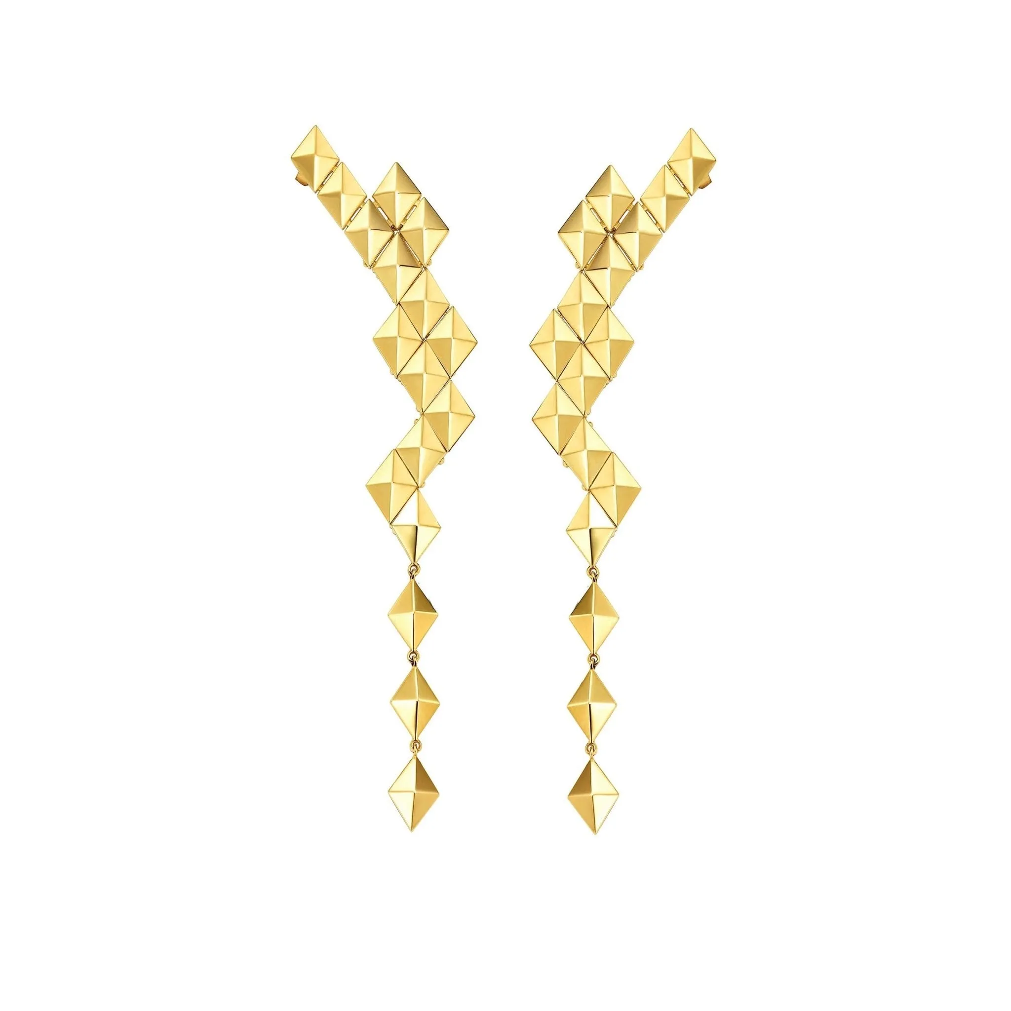 Large Yellow Gold Python Clip On Earring Climbers