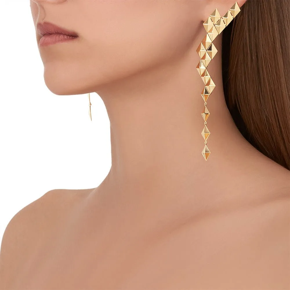 Large Yellow Gold Python Clip On Earring Climbers