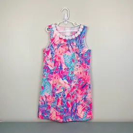 Lilly Pulitzer Girls Mini Mila Shift Dress Light Pascha Pink Aquadesiac 12