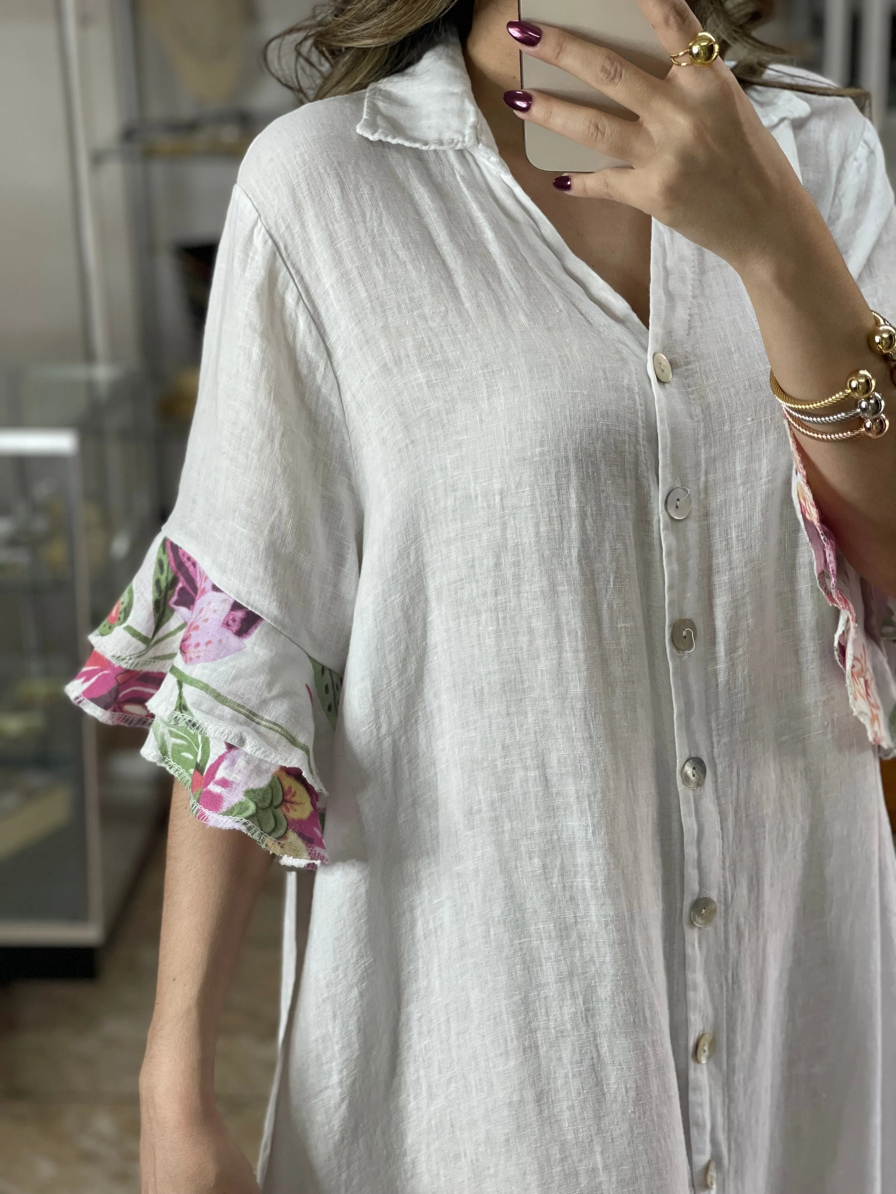 Linen Maxi OS Floral Details