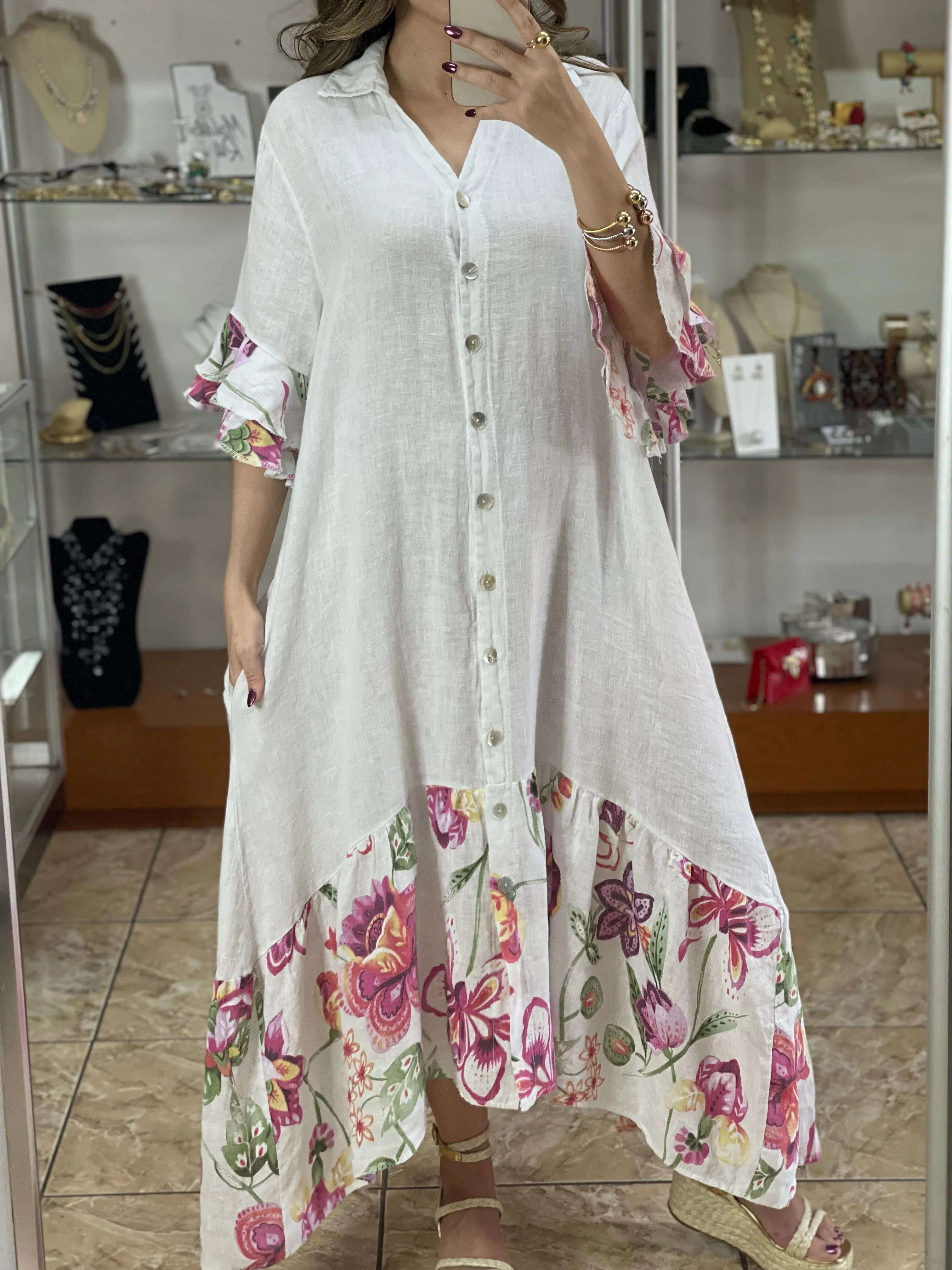 Linen Maxi OS Floral Details