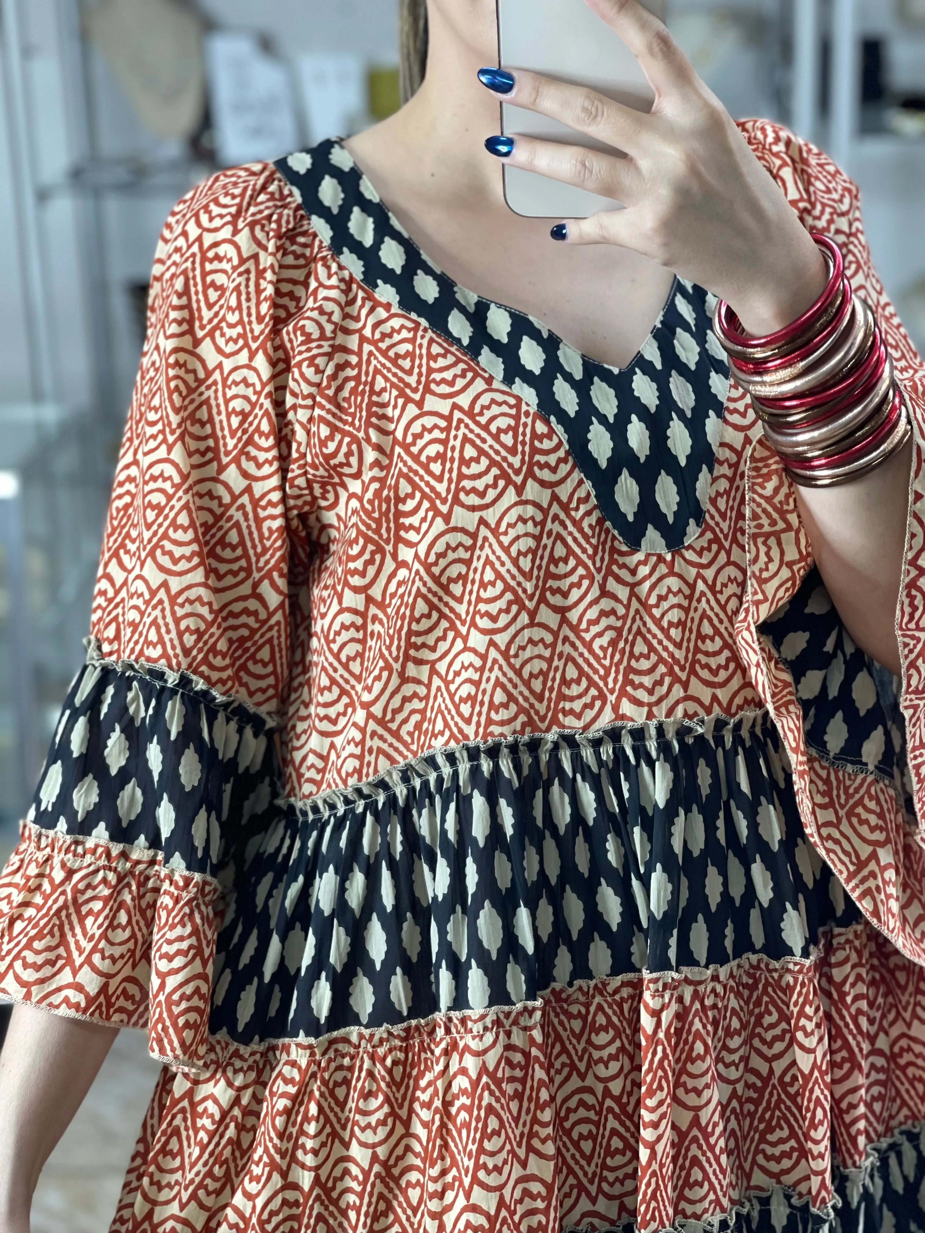 Long Sleeves Mini Boho Dress