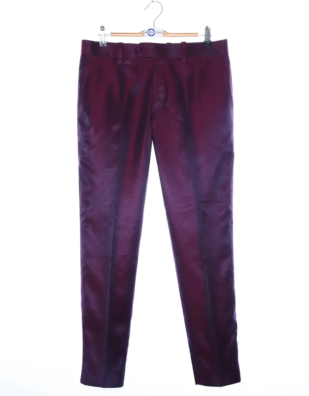 Mod Fashion Burgundy Wine Tonic Suit