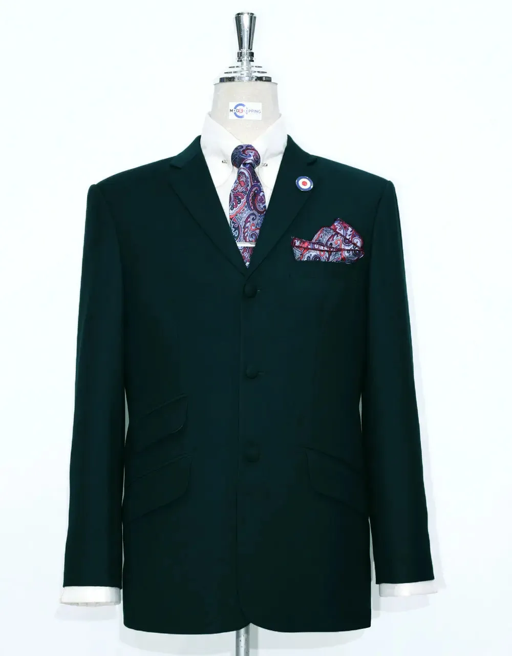 Mod Suit - 60s Style Phthalo Green Suit