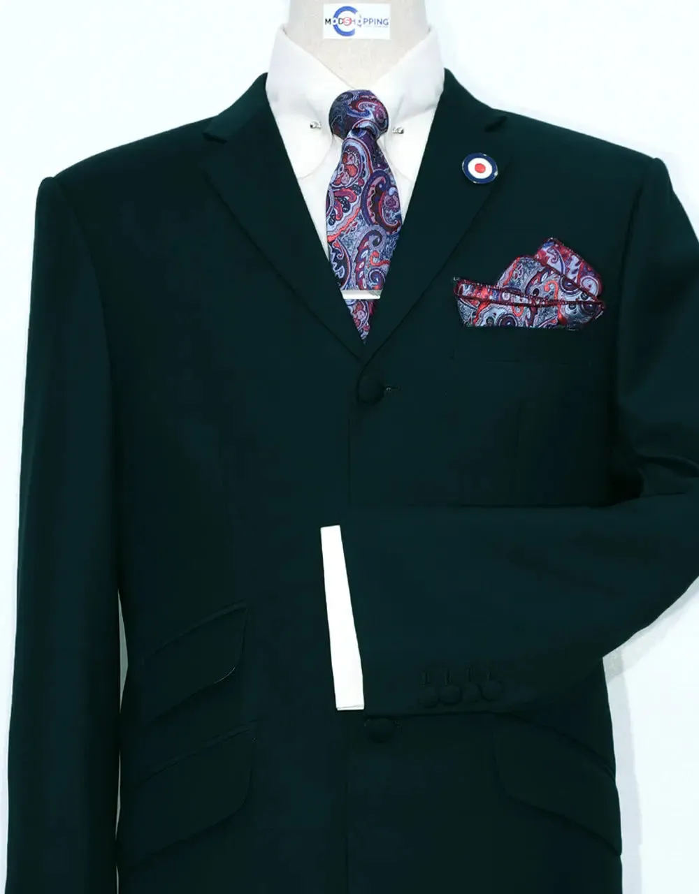 Mod Suit - 60s Style Phthalo Green Suit