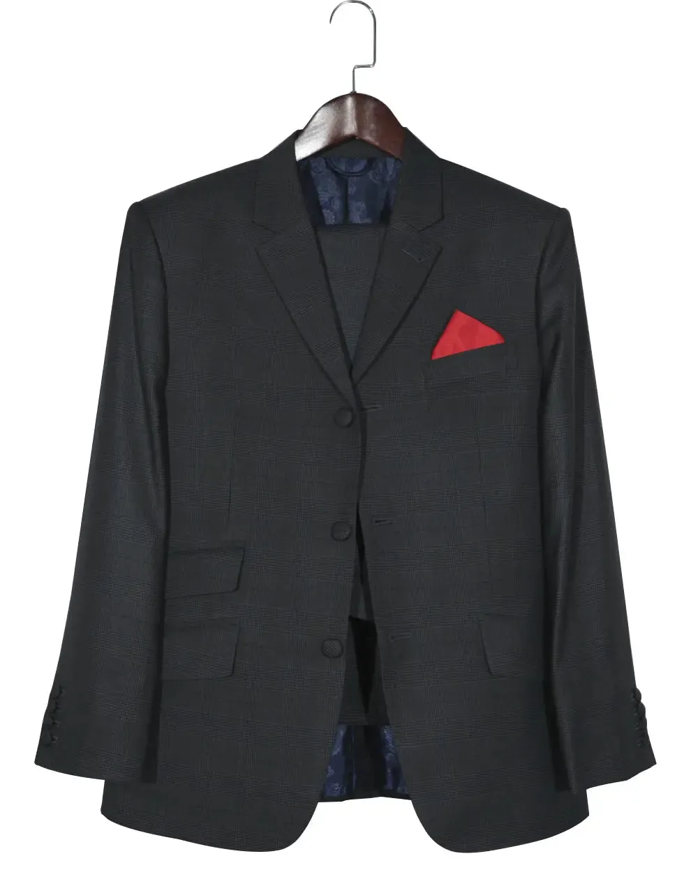 Mod Suit - Charcoal Prince Of Wales Check Notch Label Suit