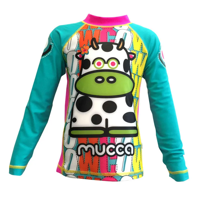 Mucca Lyrics Girls Long Sleeve Rash Guard Shirt