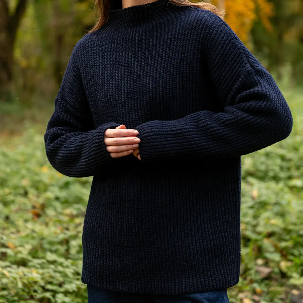 Navy Ciara Funnel Neck Sweater