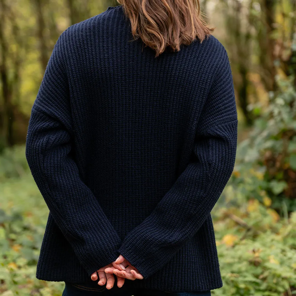 Navy Ciara Funnel Neck Sweater