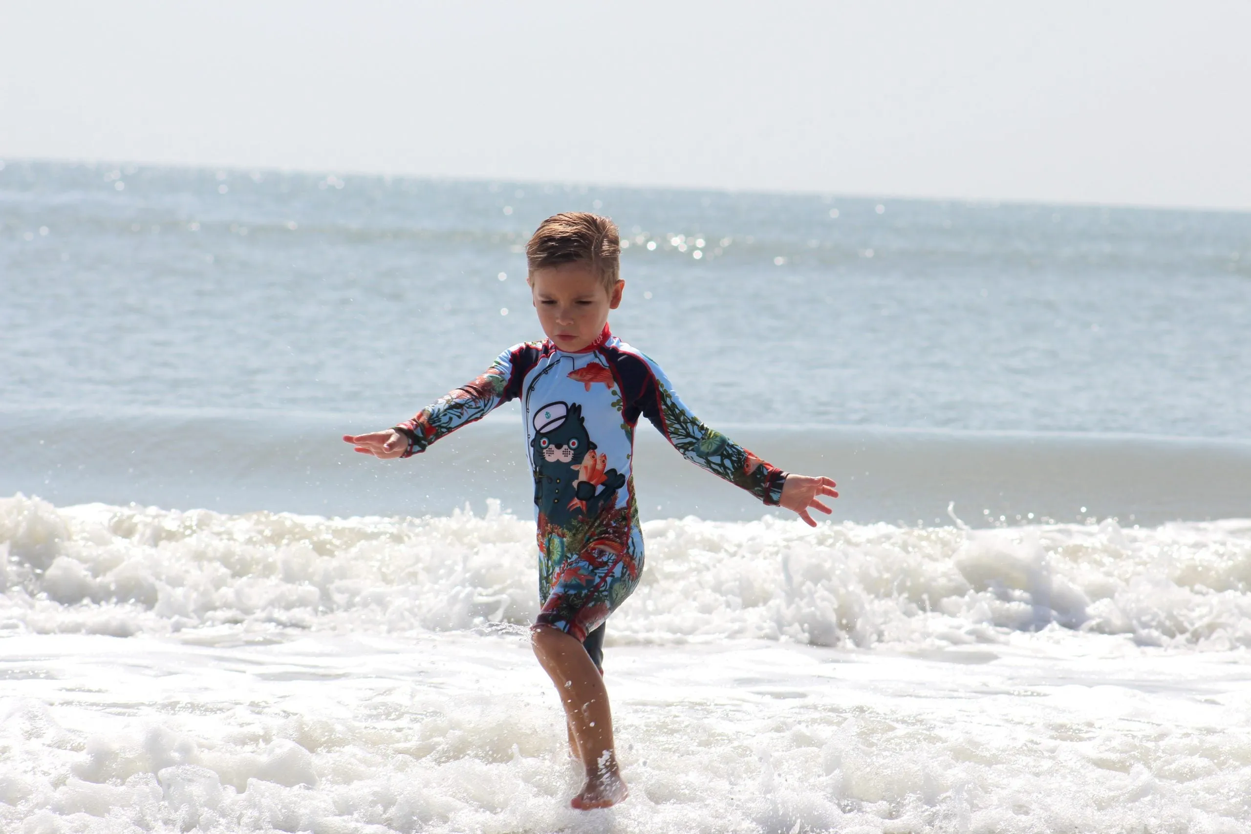 Oceano Sea Lion Boys Long Sleeve Sunsuit