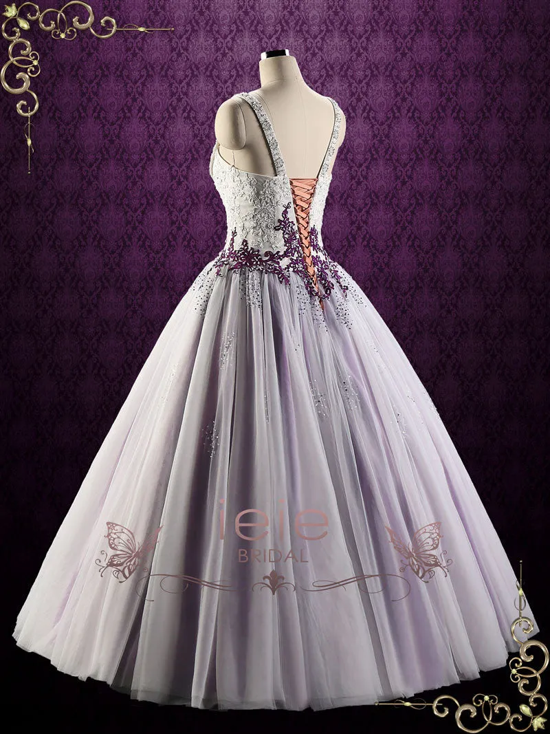 Purple Lace Ball Gown Style Wedding Dress | VIOLET