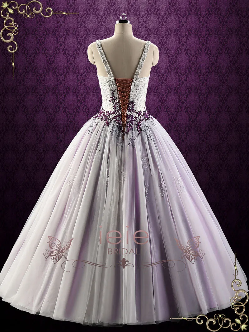 Purple Lace Ball Gown Style Wedding Dress | VIOLET