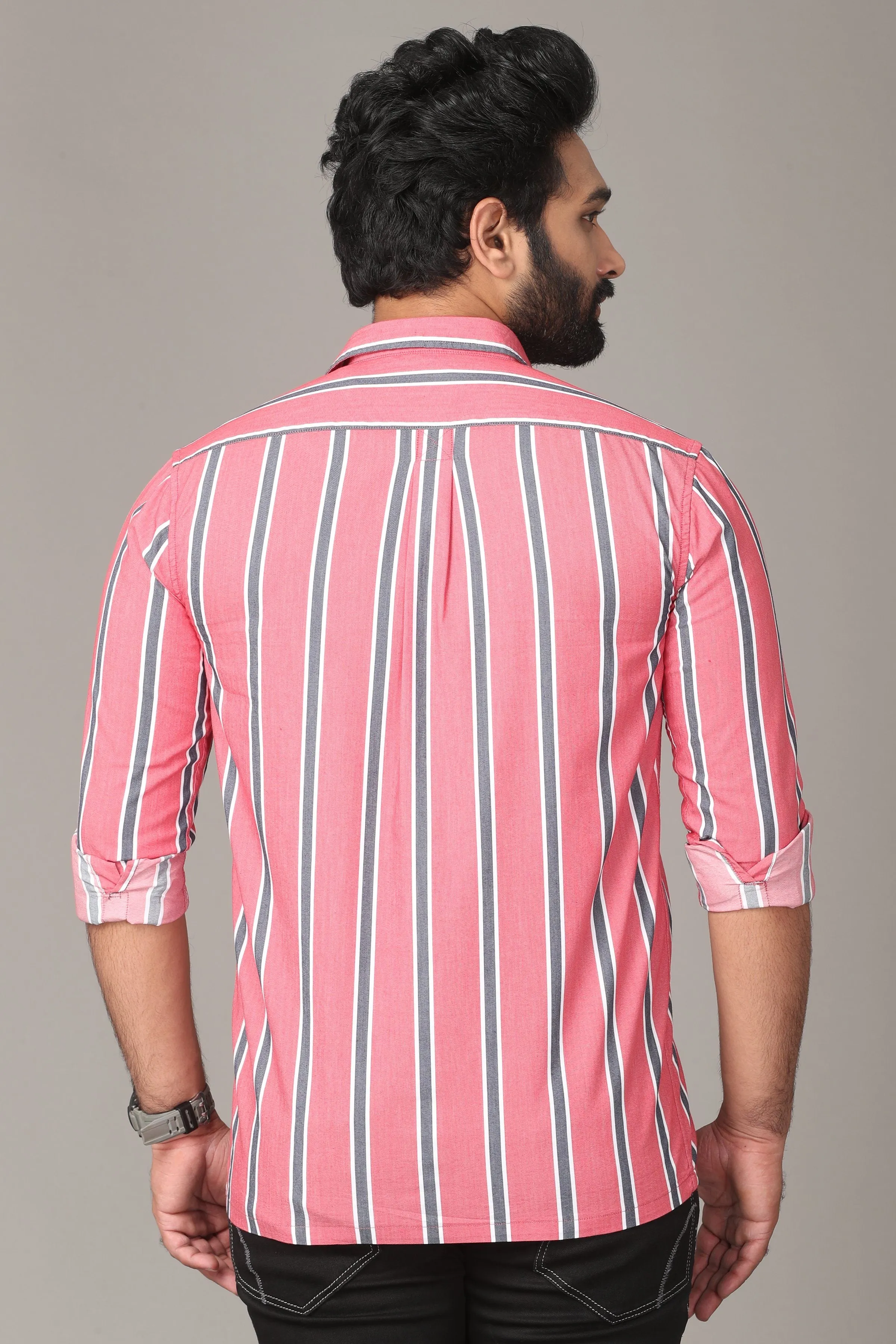 Rose Dual Striped Full Sleeve Shirt