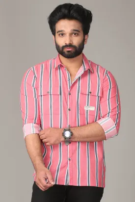 Rose Dual Striped Full Sleeve Shirt