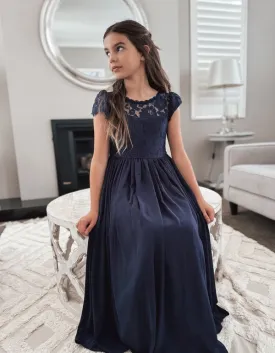 Sasha Girls Navy Blue Dress