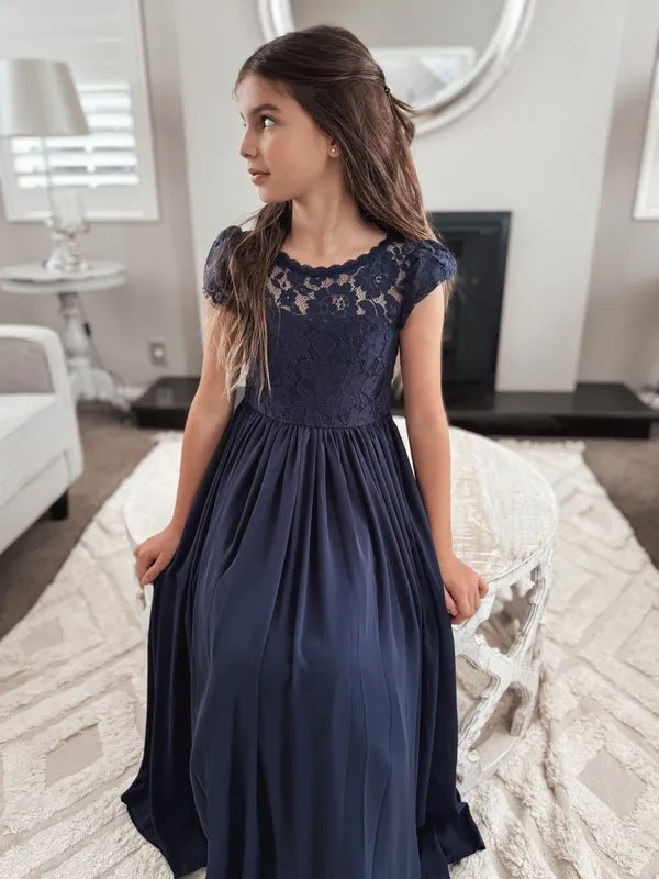 Sasha Girls Navy Blue Dress