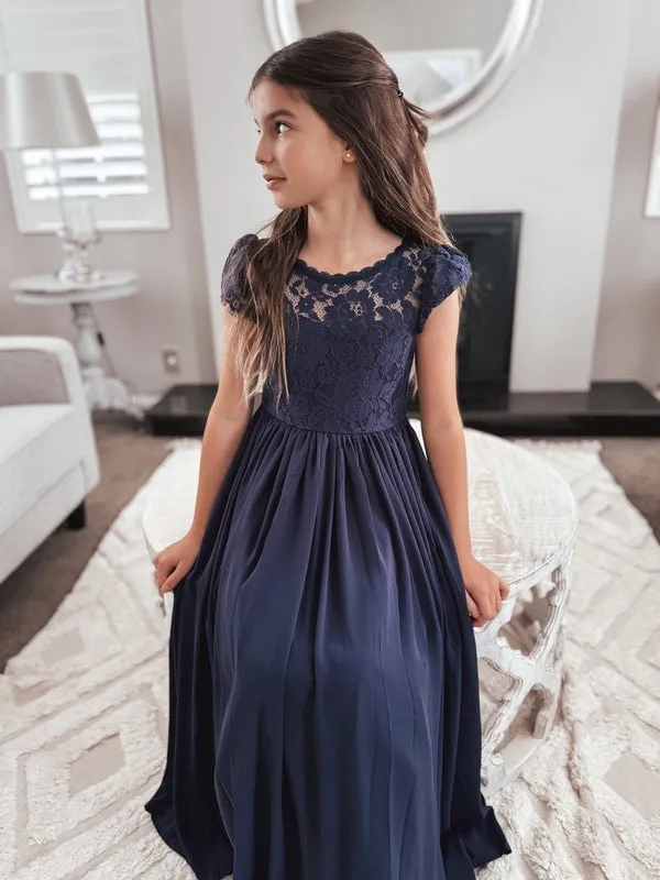 Sasha Girls Navy Blue Dress