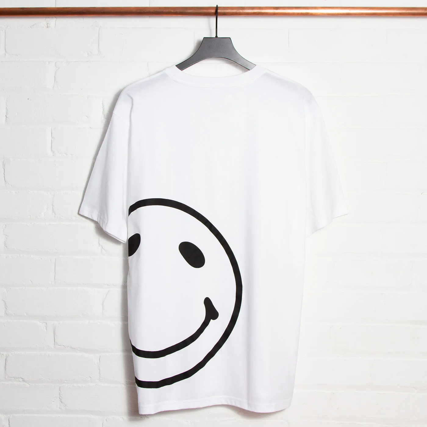 Side Smiley Back - Oversized Tshirt - White