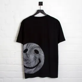 Side Smiley Lines - Tshirt - Black