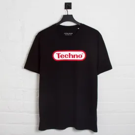 Super Techno Front Print - Tshirt - Black