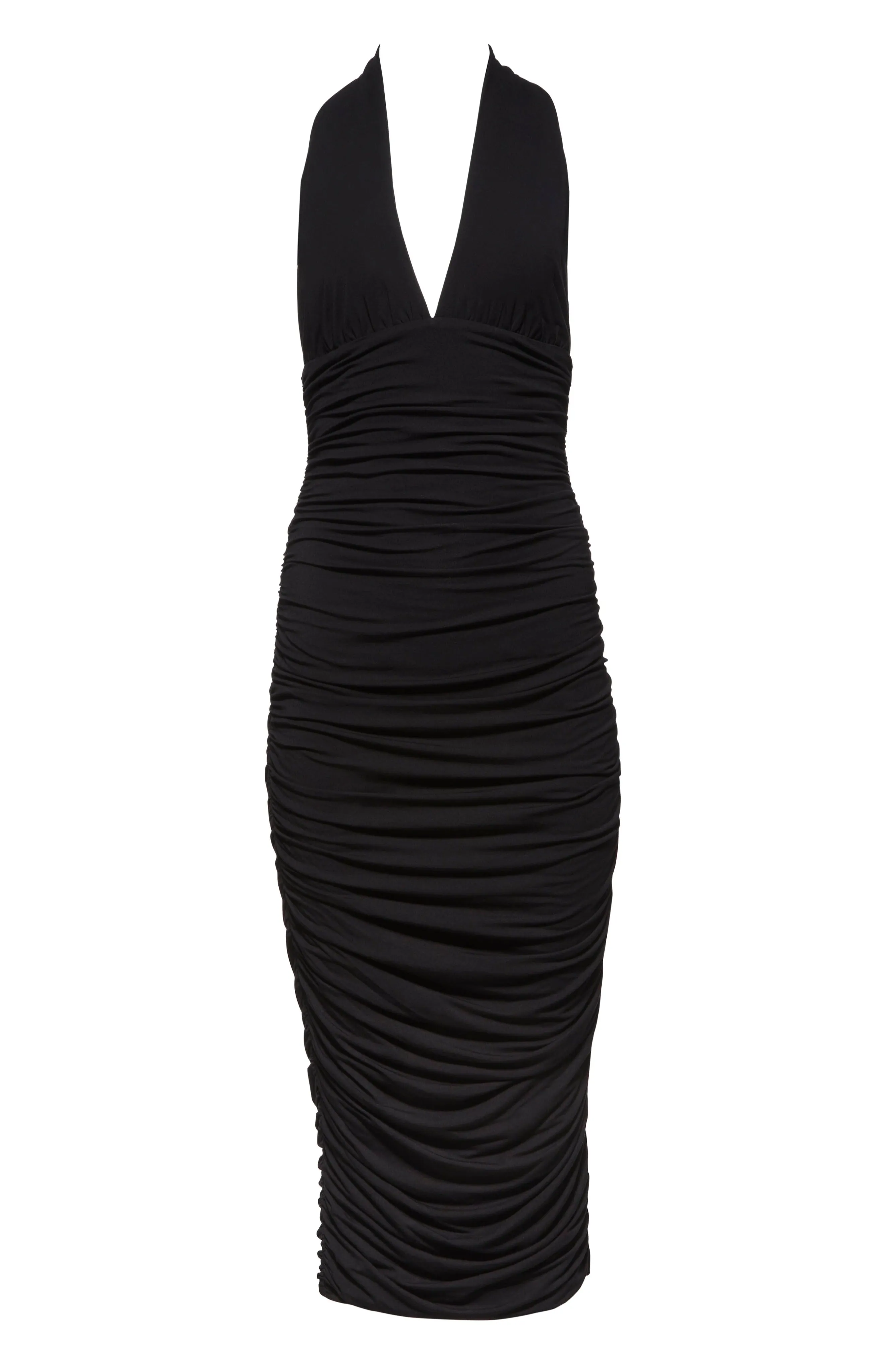 The Ruched Halter Evening Dress